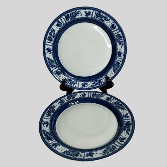 Dansk Ceylon 11" Blue White Dinner Plates Set Of 2 - Picture 1 of 12